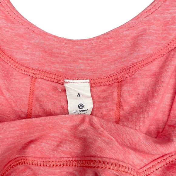 LULULEMON Dash Ruffle Back Tank Top Sz 4 Static Persimmon - Picture 3 of 5
